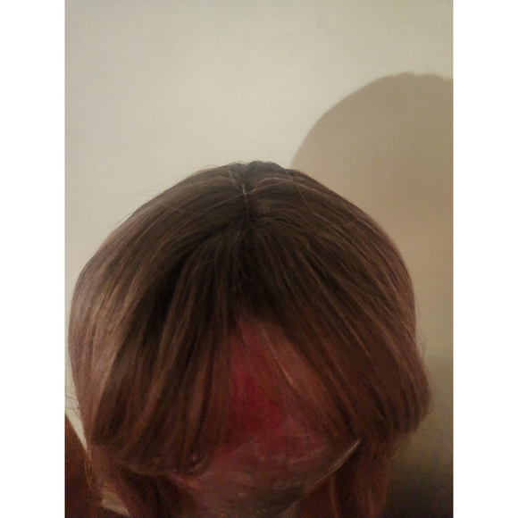 Long light pink ombre wig with bangs - Picture 5 of 6